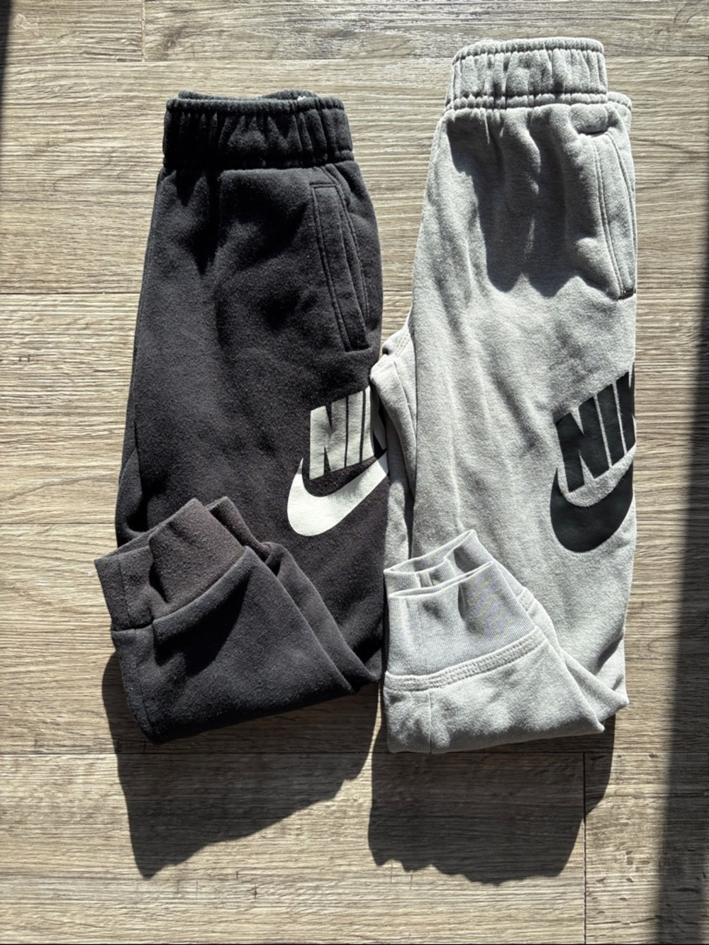 Nike Kids Fleece Joggers in Black & Light Gray - Twin Pack